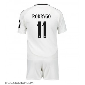 Real Madrid Rodrygo Goes #11 Prima Maglia Bambino 2024-25 Manica Corta (+ Pantaloni corti)